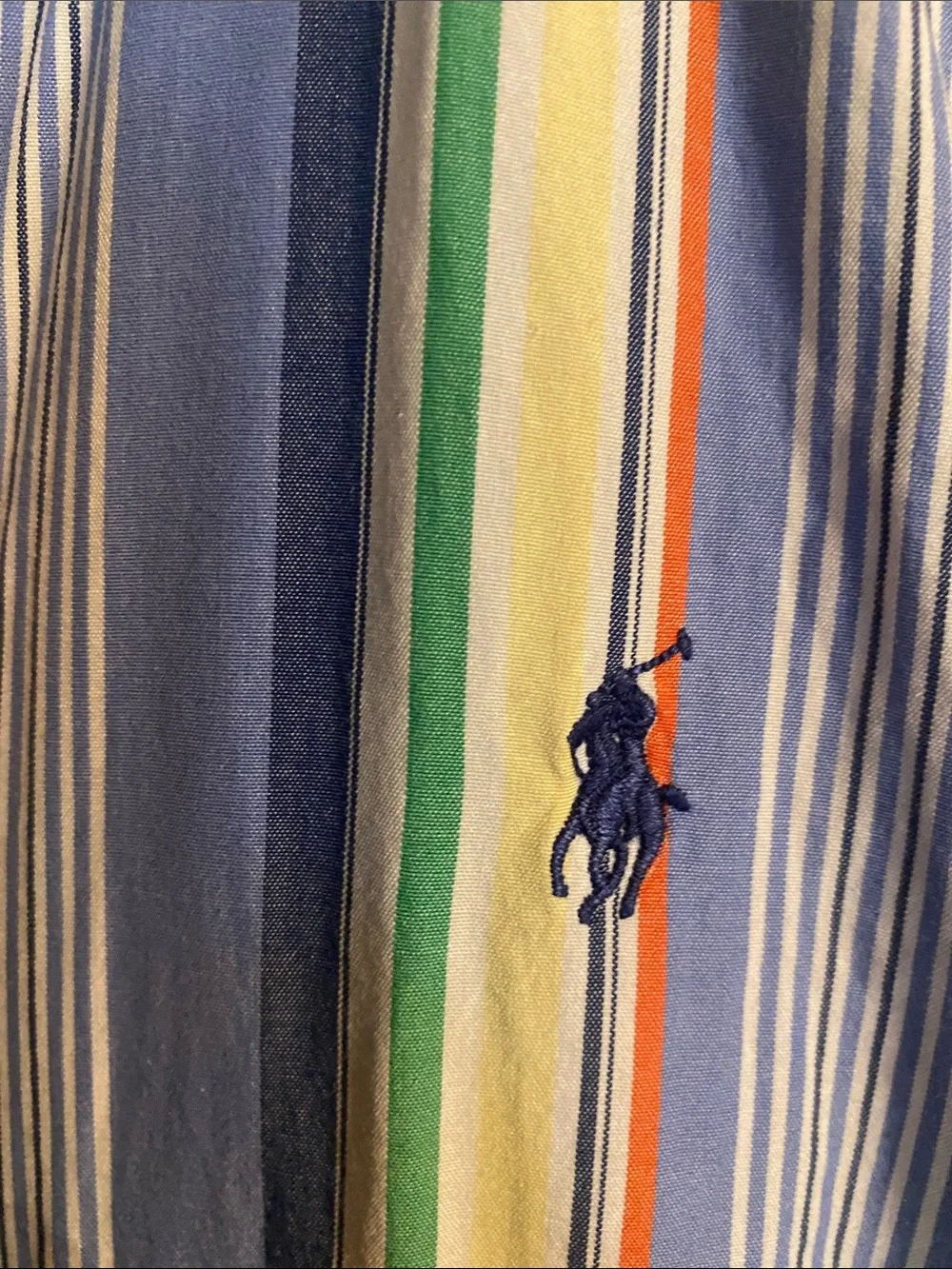 Ralph Lauren Multicolor Vertical Stripe Button-Down Shirt - Blue, Green, Yellow